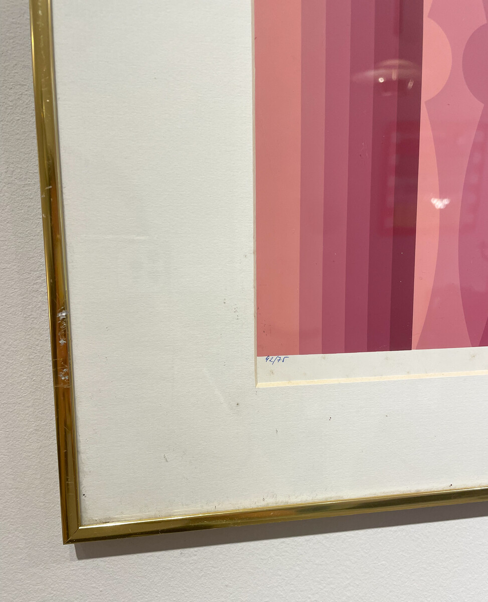 Abstract Pink Screen Print by Miodrag