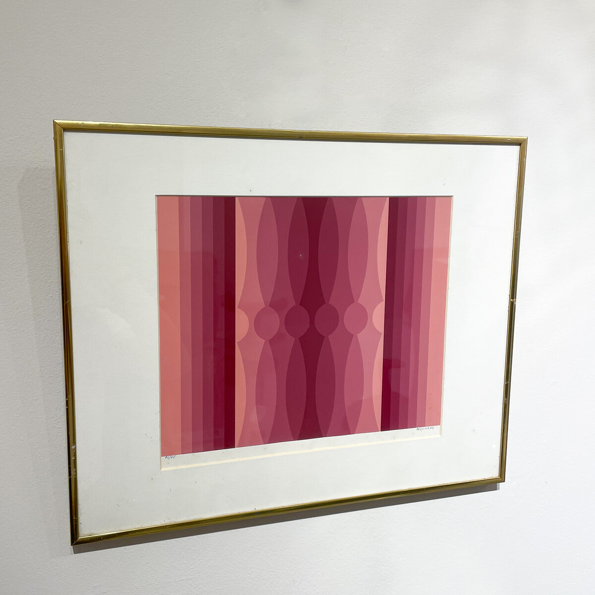 Abstract Pink Screen Print by Miodrag