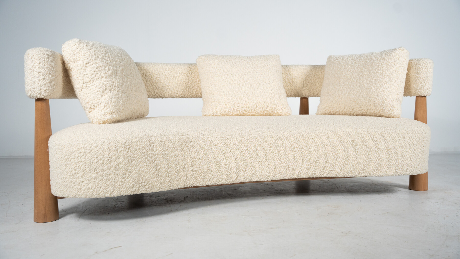 Contemporary Bean Shaped Sofa, White Upholstery, Italy