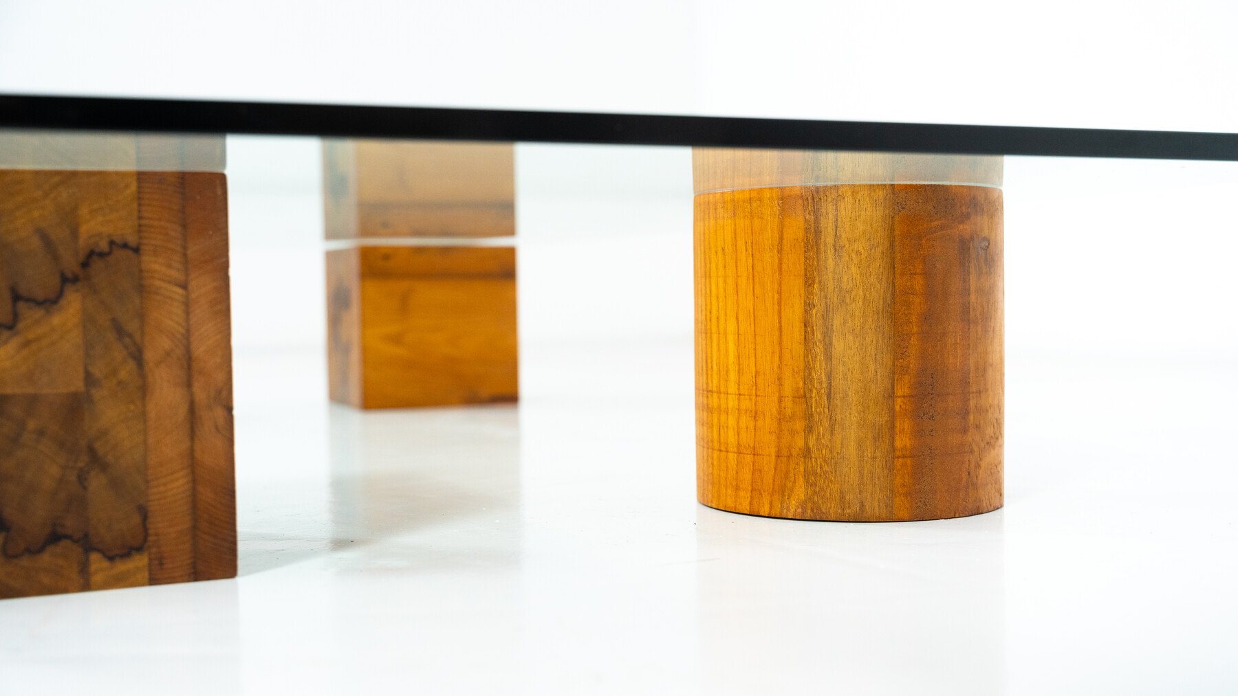 Contemporary Coffee Table, Wood and Glass, Italy 