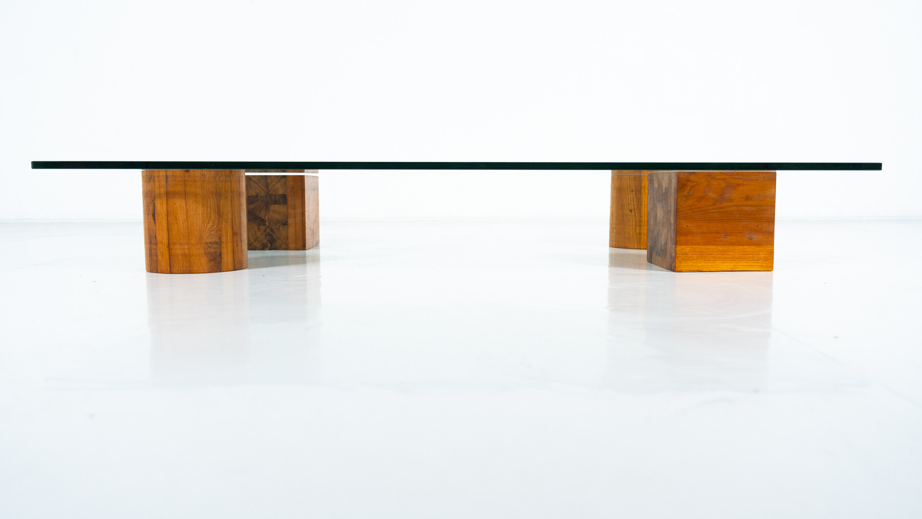 Contemporary Coffee Table, Wood and Glass, Italy 