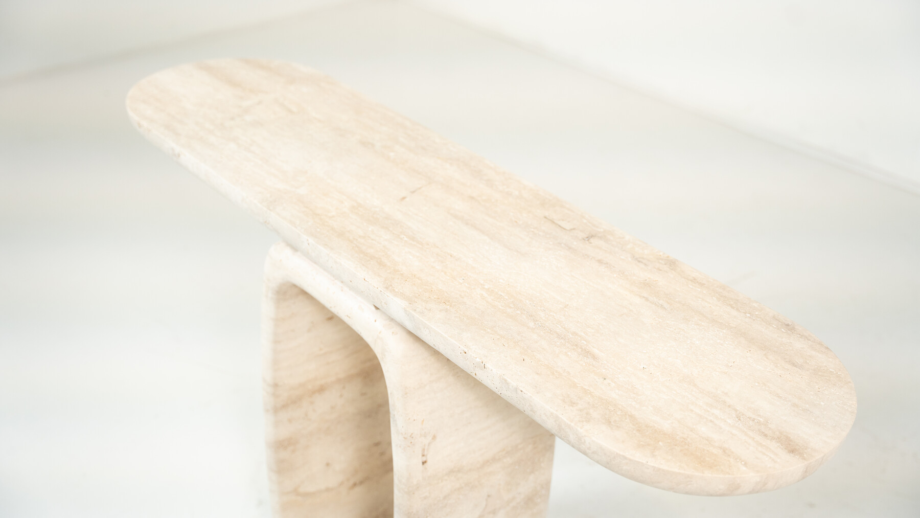 Contemporary Italian Travertine Console