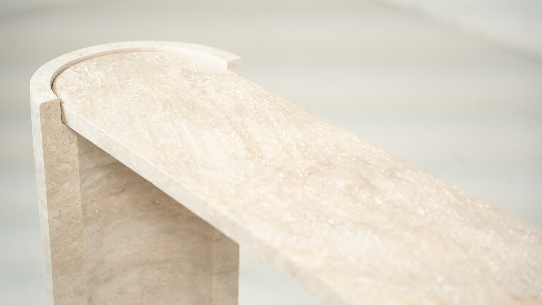 Contemporary Italian Travertine Console