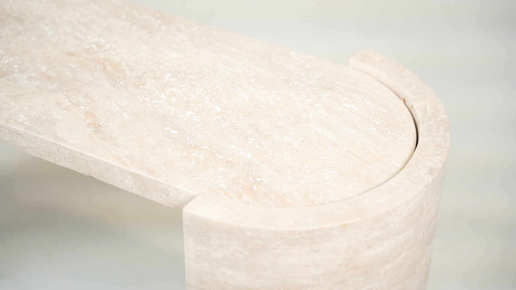 Contemporary Italian Travertine Console