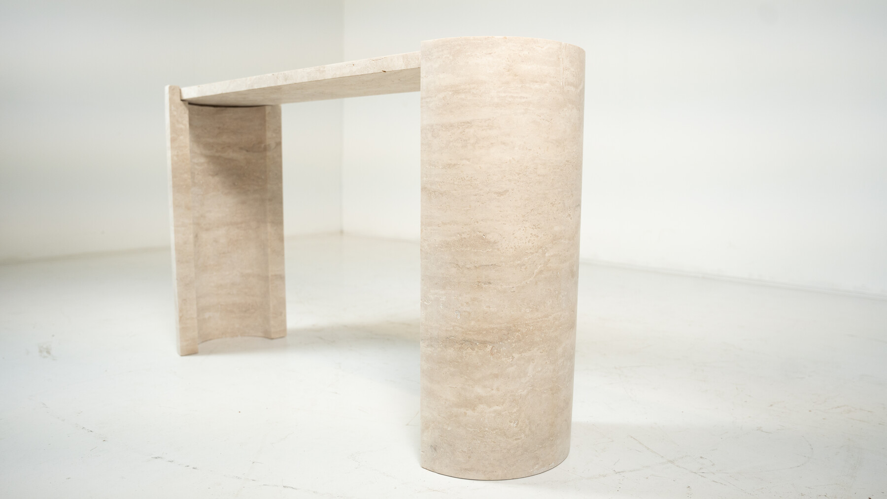 Contemporary Italian Travertine Console