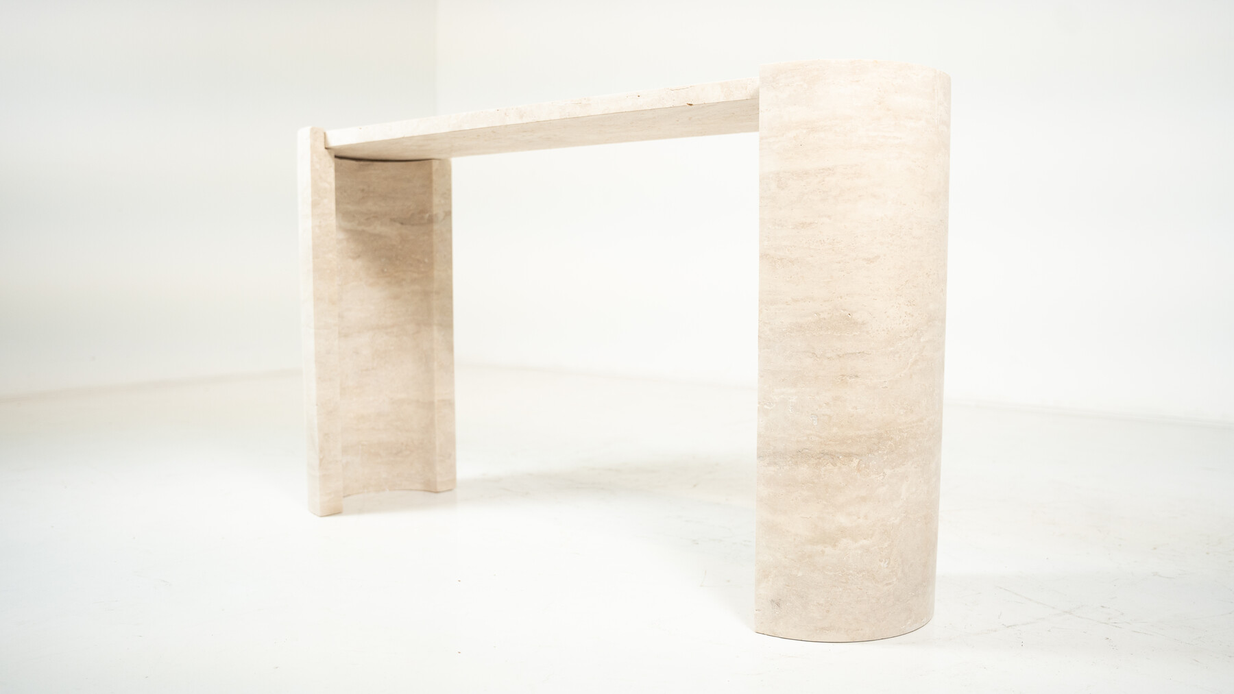 Contemporary Italian Travertine Console