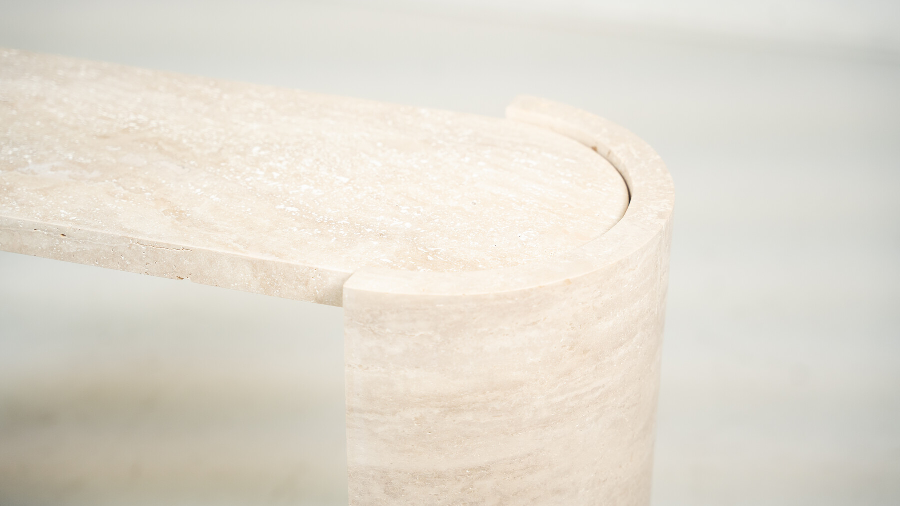 Contemporary Italian Travertine Console