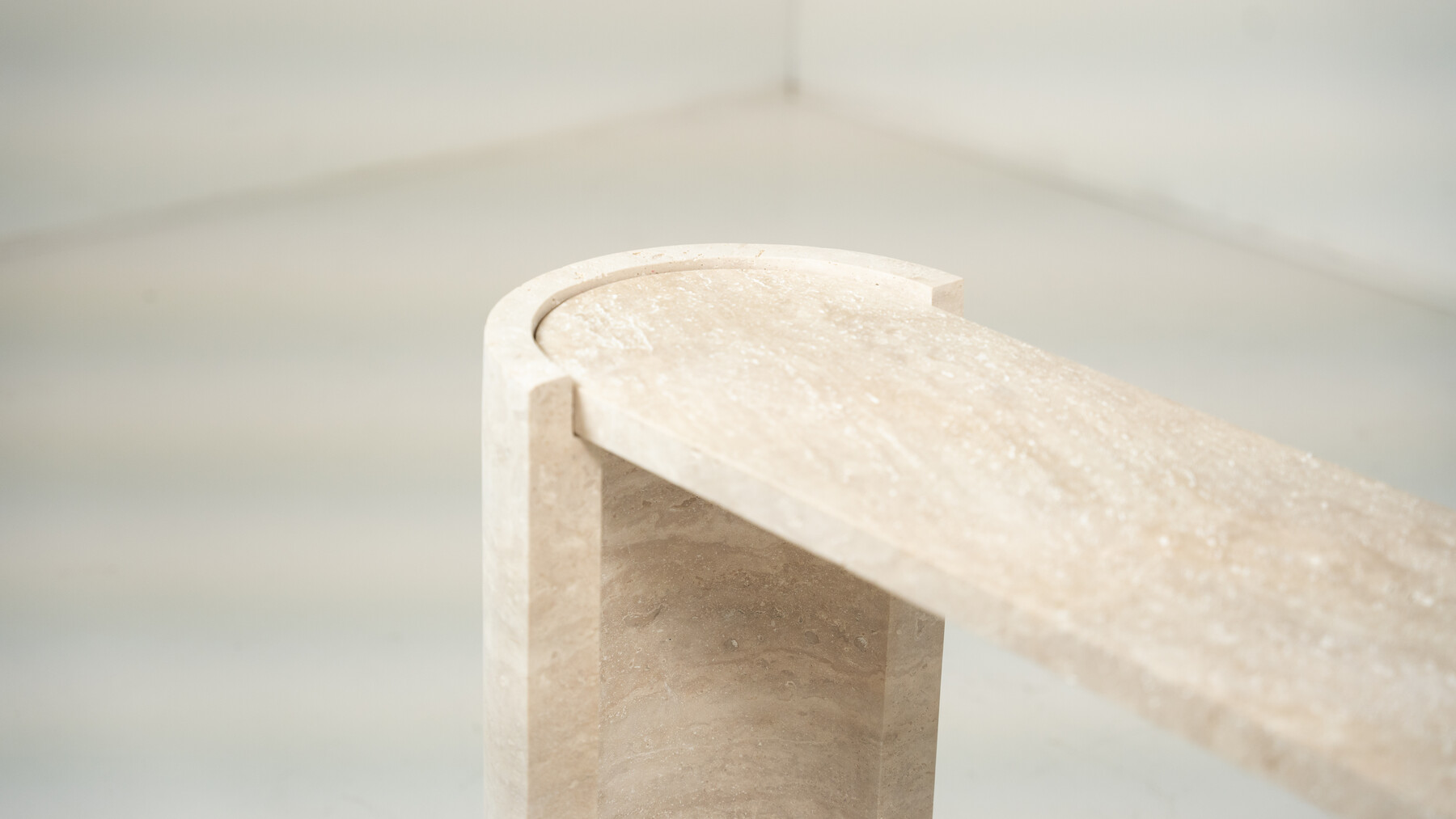 Contemporary Italian Travertine Console