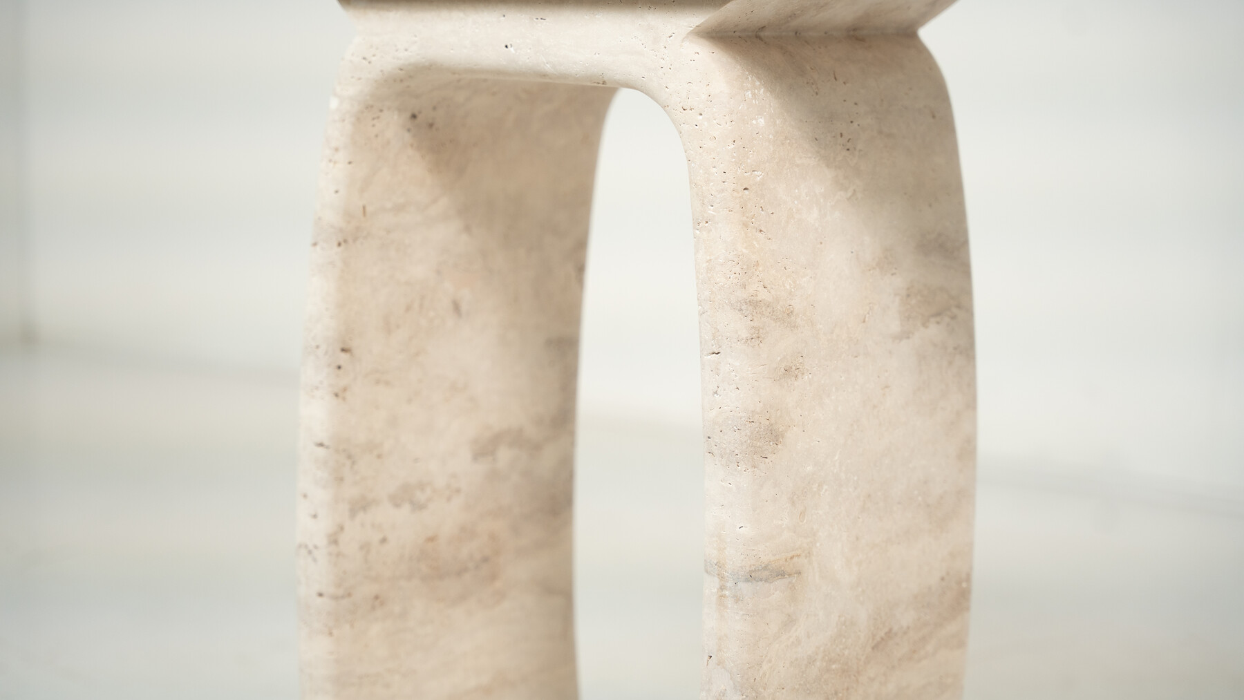 Contemporary Italian Travertine Console