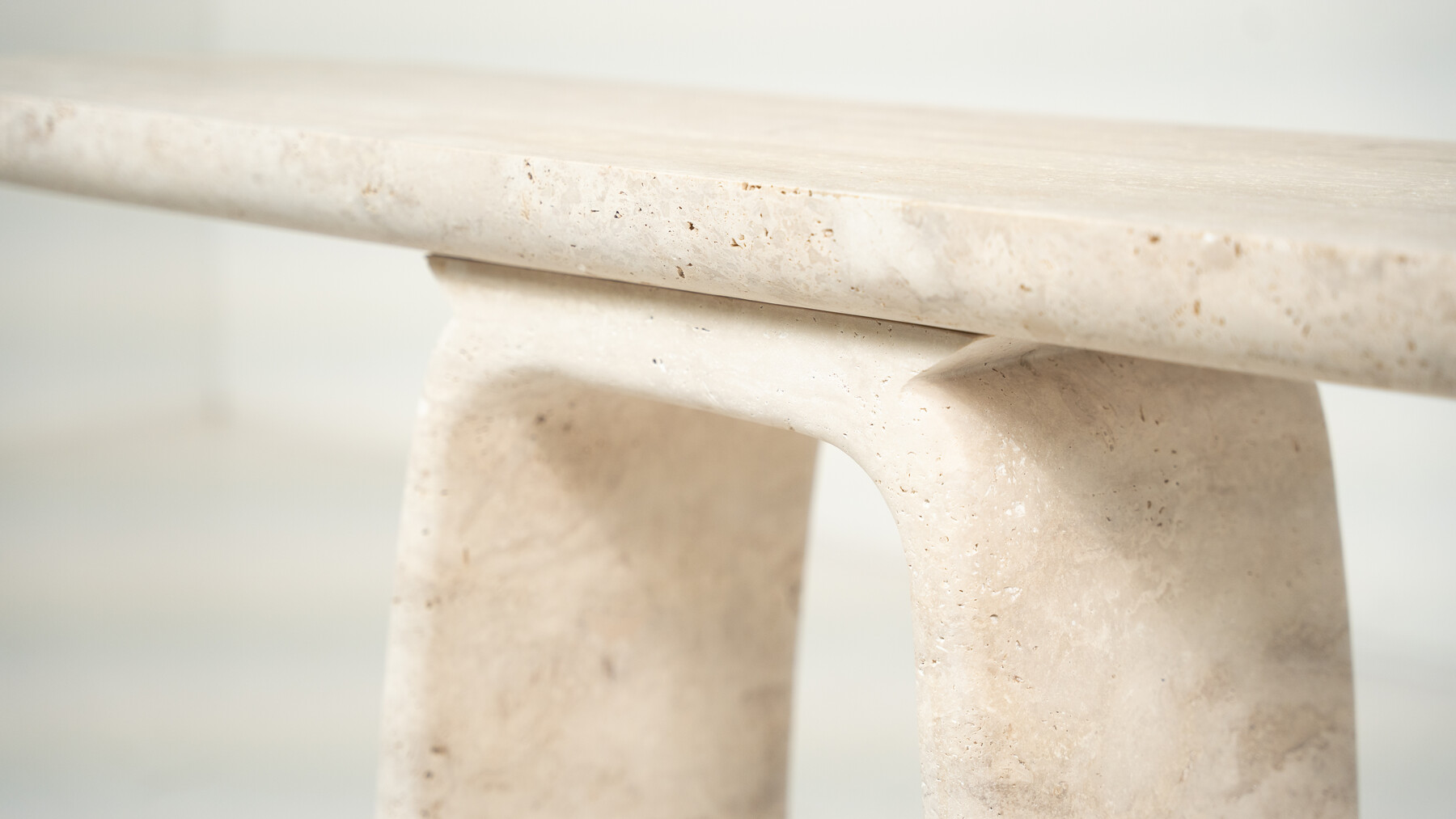 Contemporary Italian Travertine Console