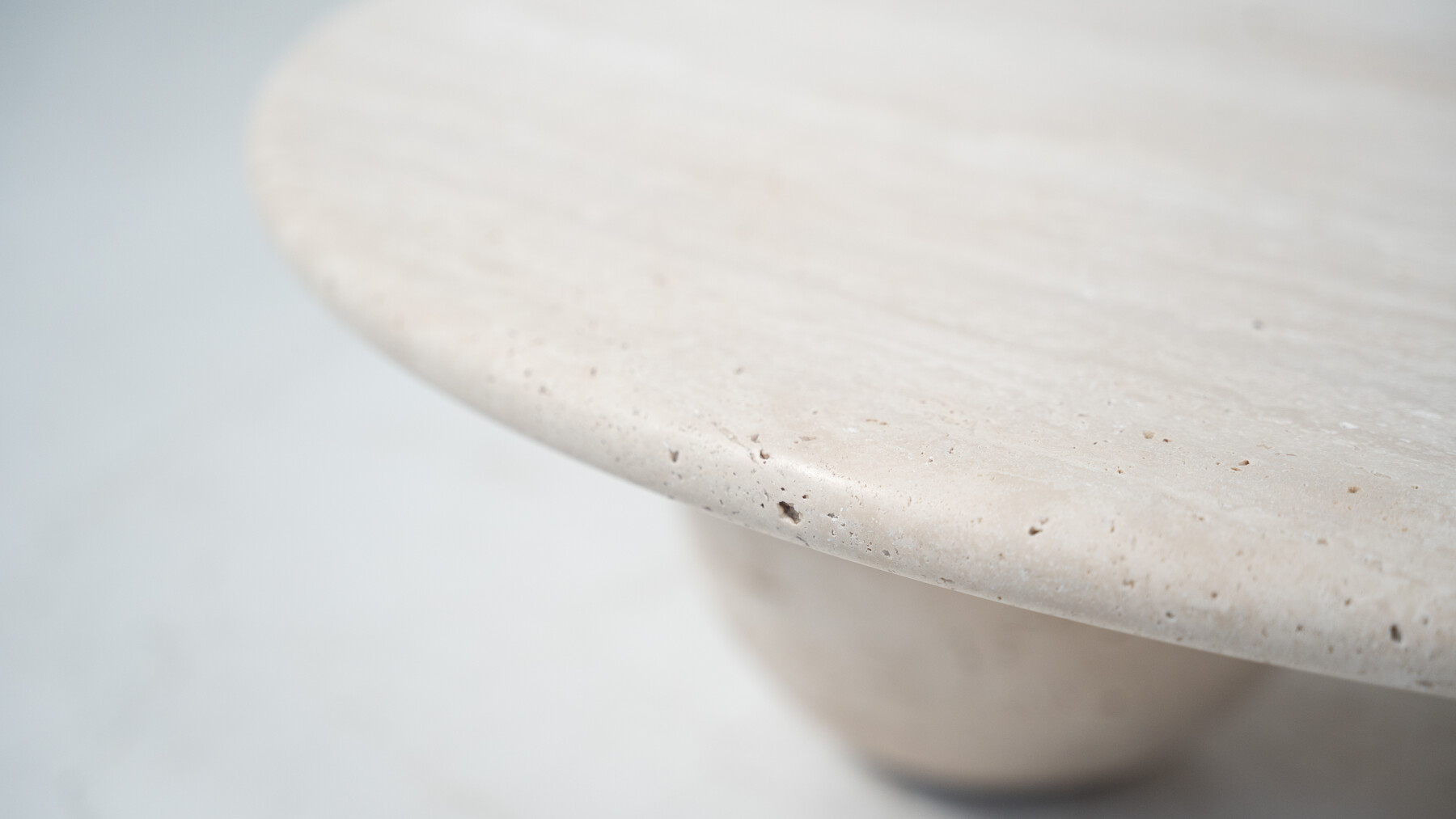 Contemporary Round Travertine Coffee Table, Italy