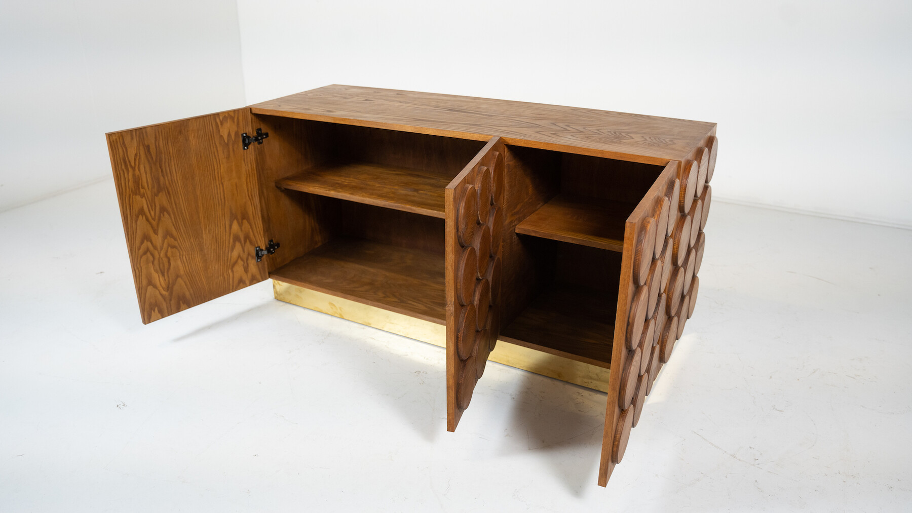 Contemporary Sideboard, Wood and Brass, Italy