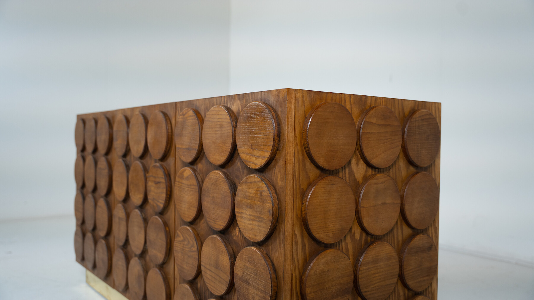 Contemporary Sideboard, Wood and Brass, Italy