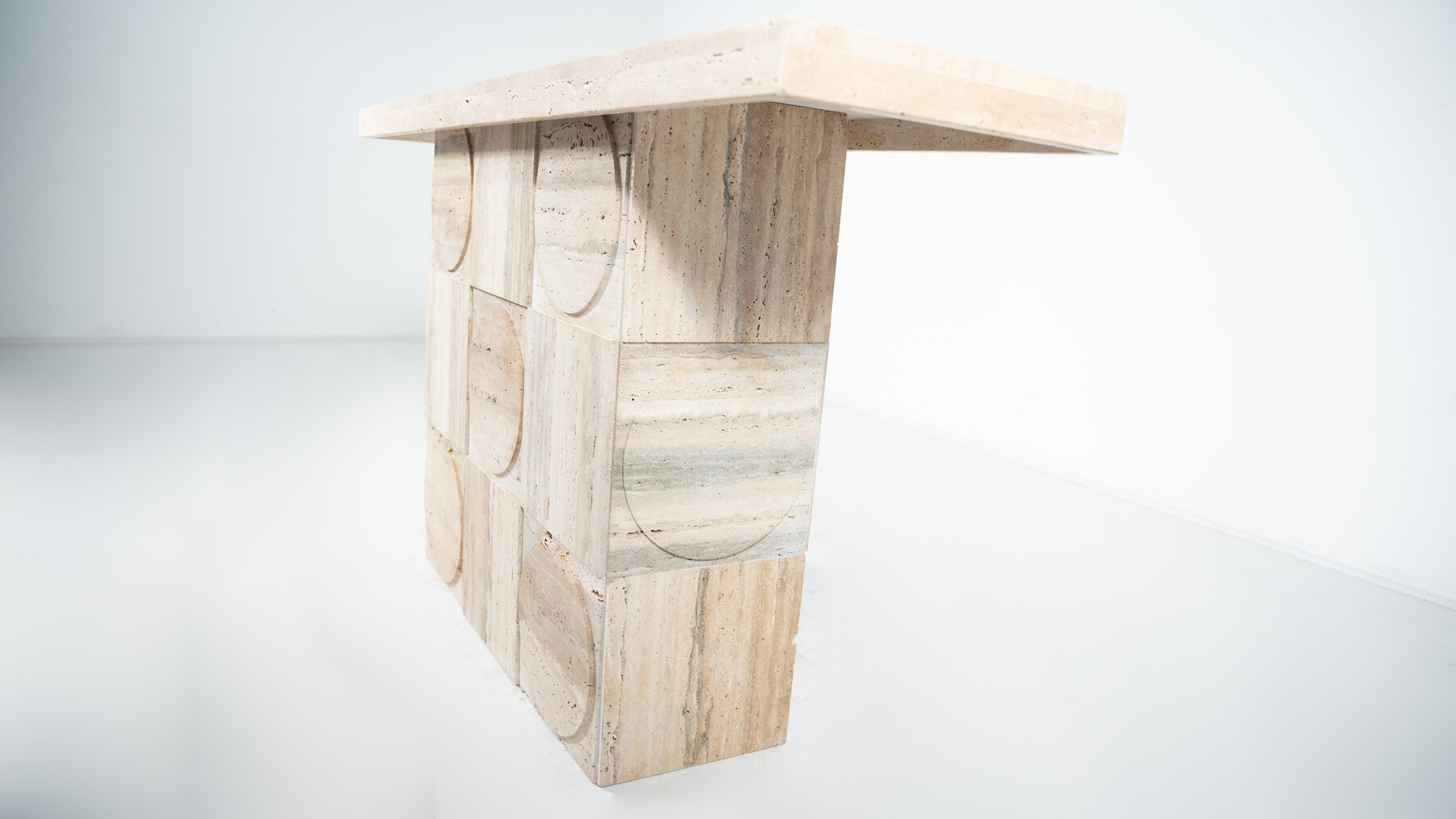 Contemporary Travertine Console, Italy