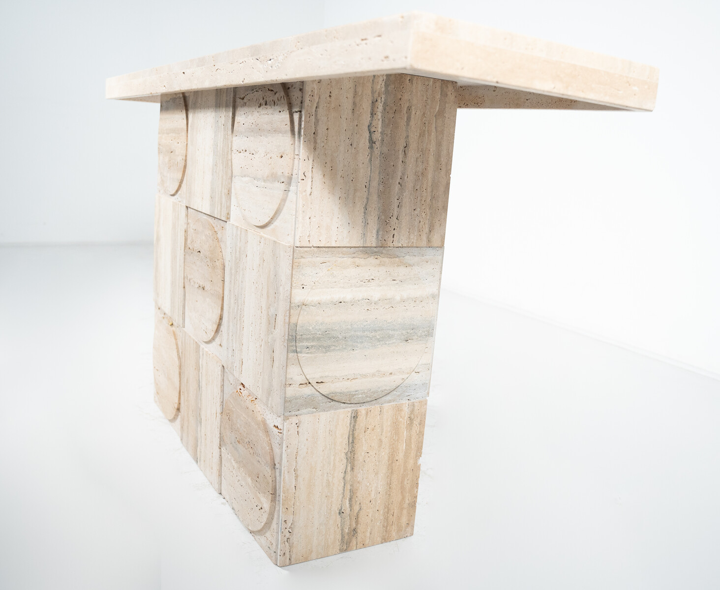 Contemporary Travertine Console, Italy