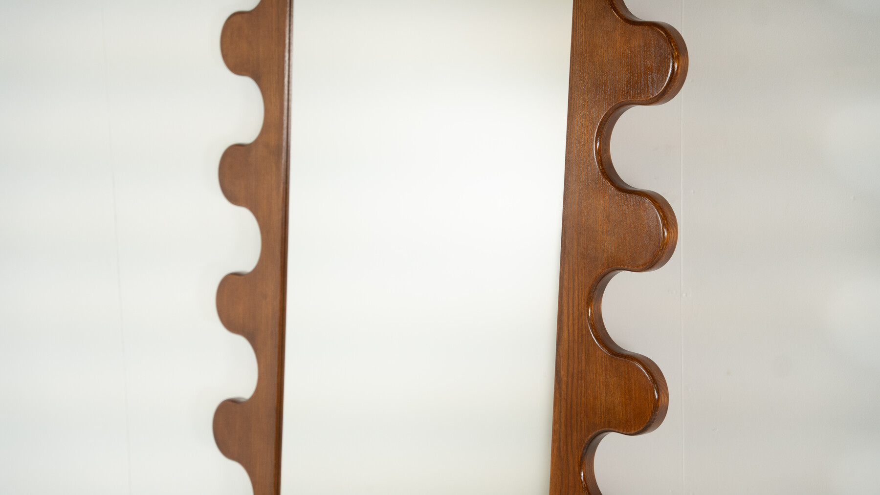 Contemporary Wave Mirror, Wood, Italy