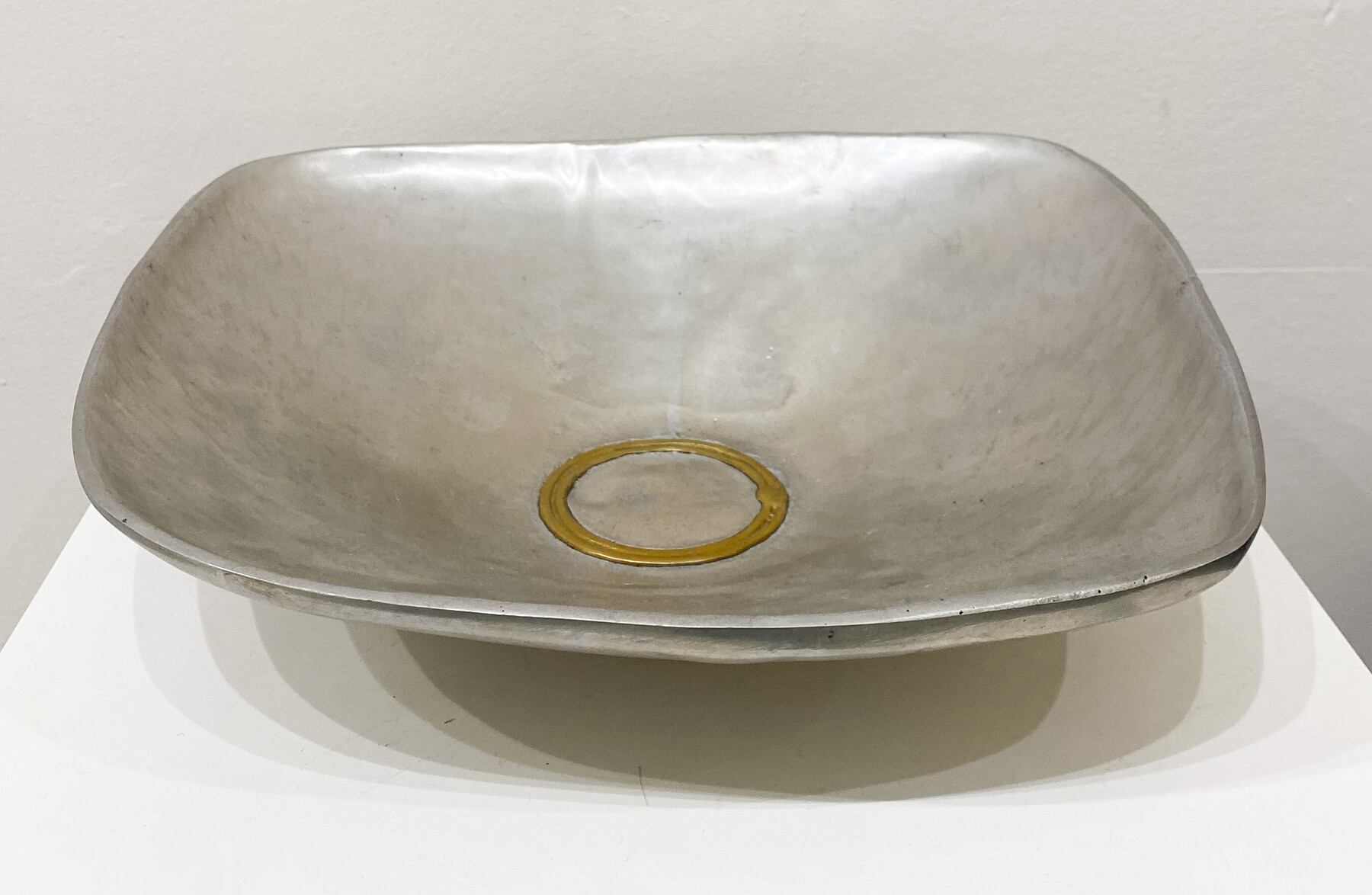 Designer bowl in aluminium and brass, David Marshall, Spain, 1970