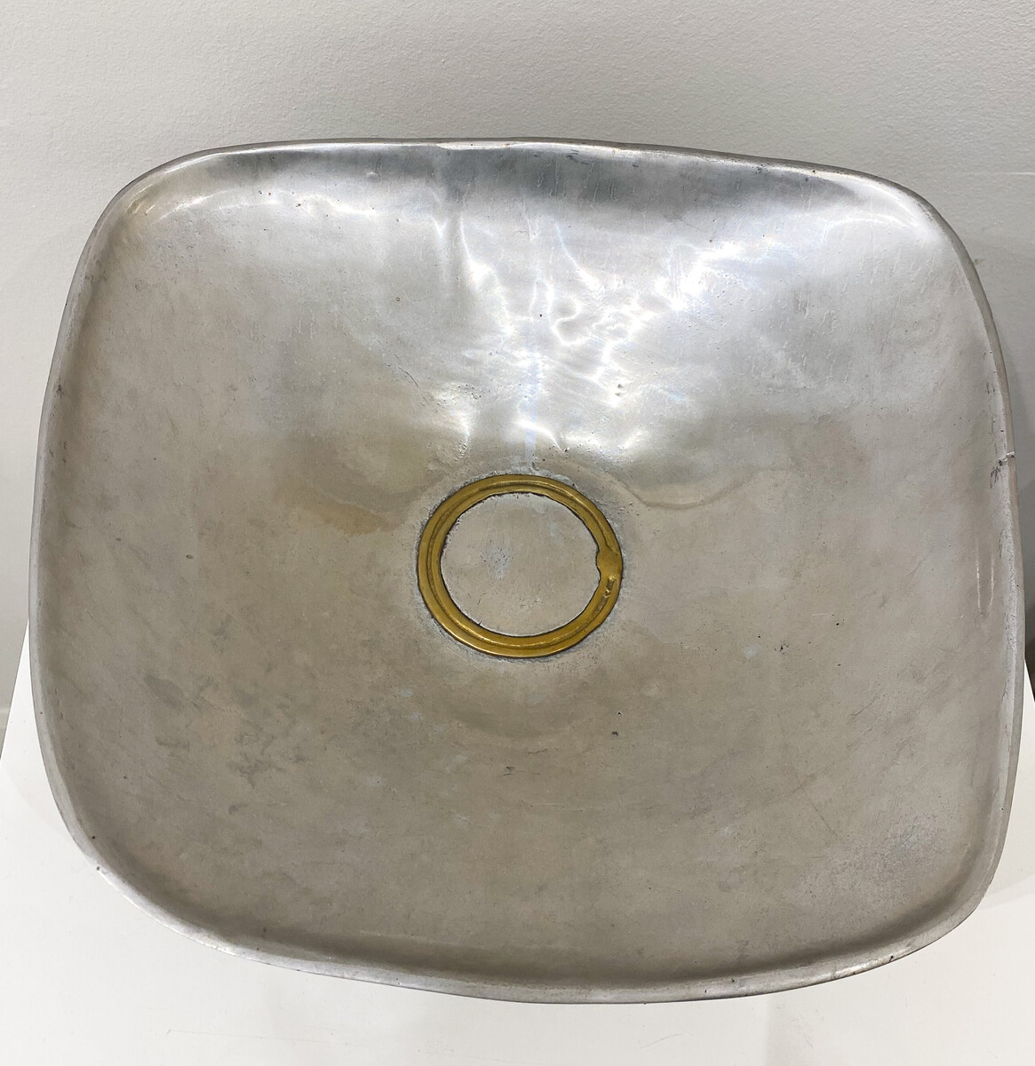 Designer bowl in aluminium and brass, David Marshall, Spain, 1970