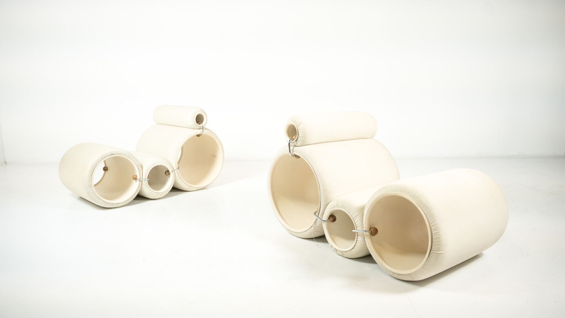 Early Edition Pair of Joe Colombo Tube Chairs for Flexform 