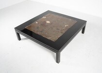 Large Coffee Table by Etienne Allemeersch, Resin with a Fossil Stone Inlay, 1960s