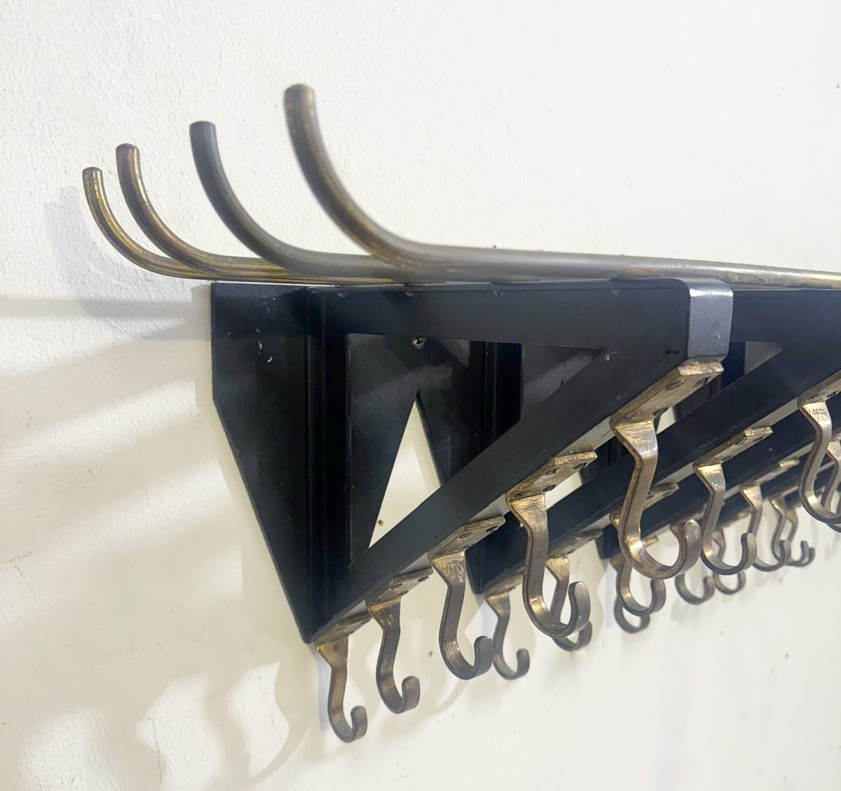 Large Mid-Century Modern Coat rack, Brass, 1970s - 2 available