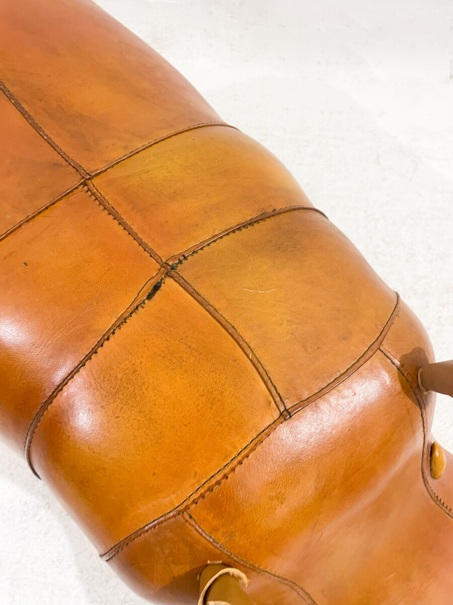 Leather Hippo Footstool by Dimitri Omersa, 1960s