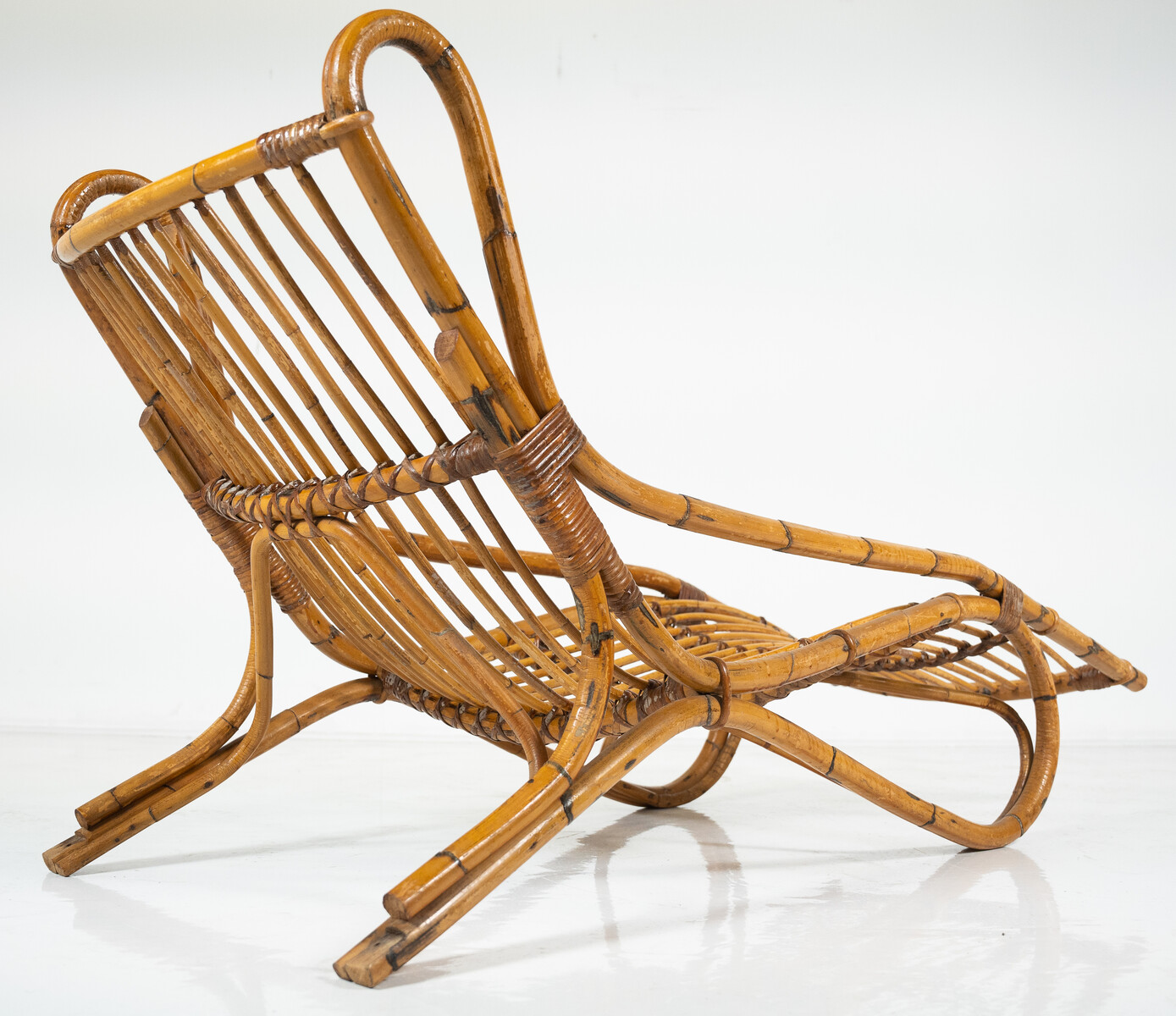 Lounge chair in rattan, Italy 1970