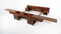 Mid-Century Modern Bed with Nightstands by Fabio Lenci for Bernini, Italy, 1970s