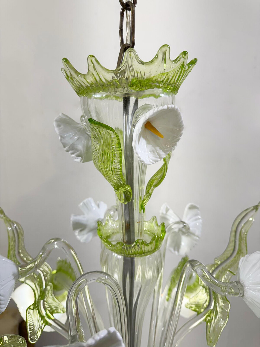 Mid-Century Modern Chandelier, Italy, Murano Glass, 1950s