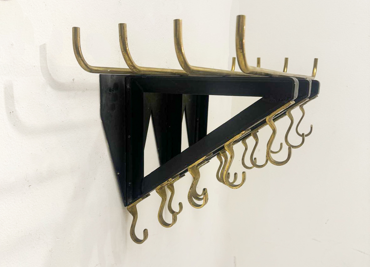 Mid-Century Modern Coat rack, Brass, 1970s - 2 available