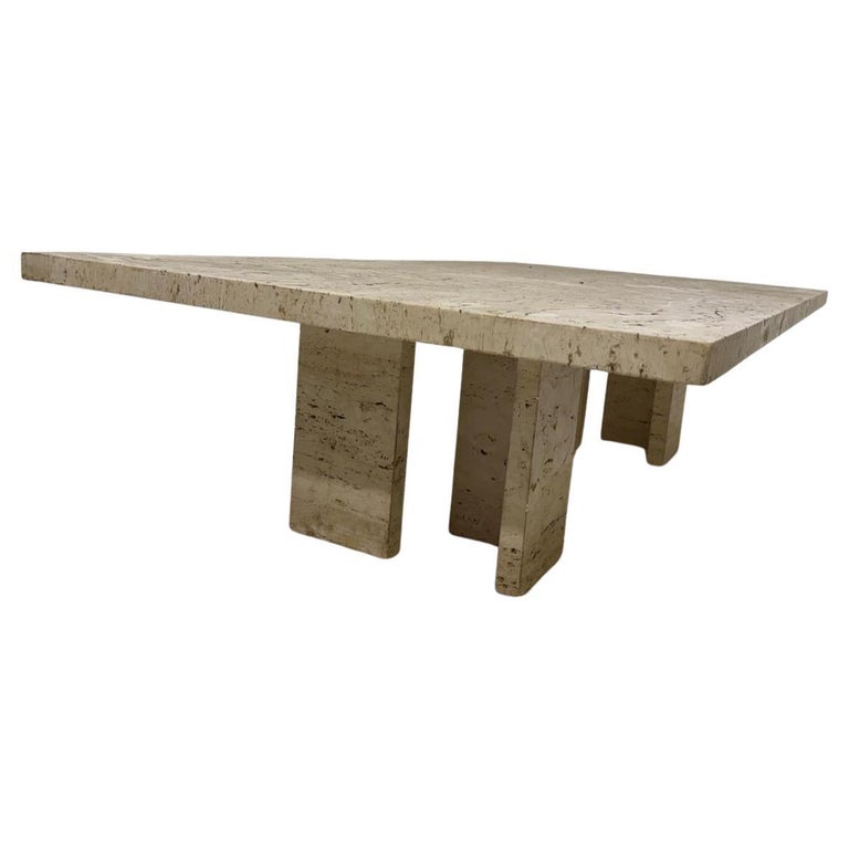 Mid-Century Modern Coffee Table, Travertine, 1970s