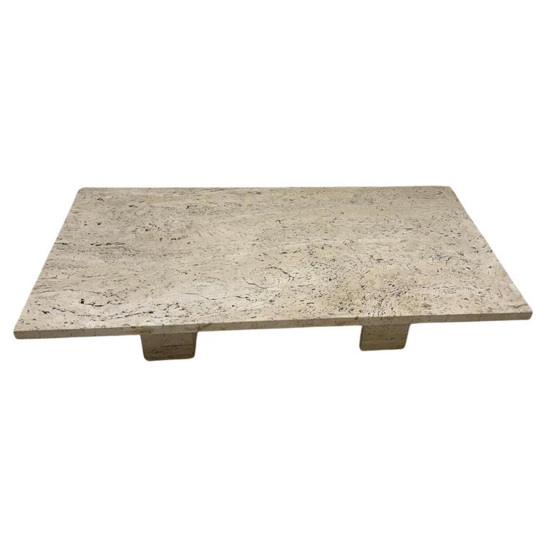 Mid-Century Modern Coffee Table, Travertine, 1970s