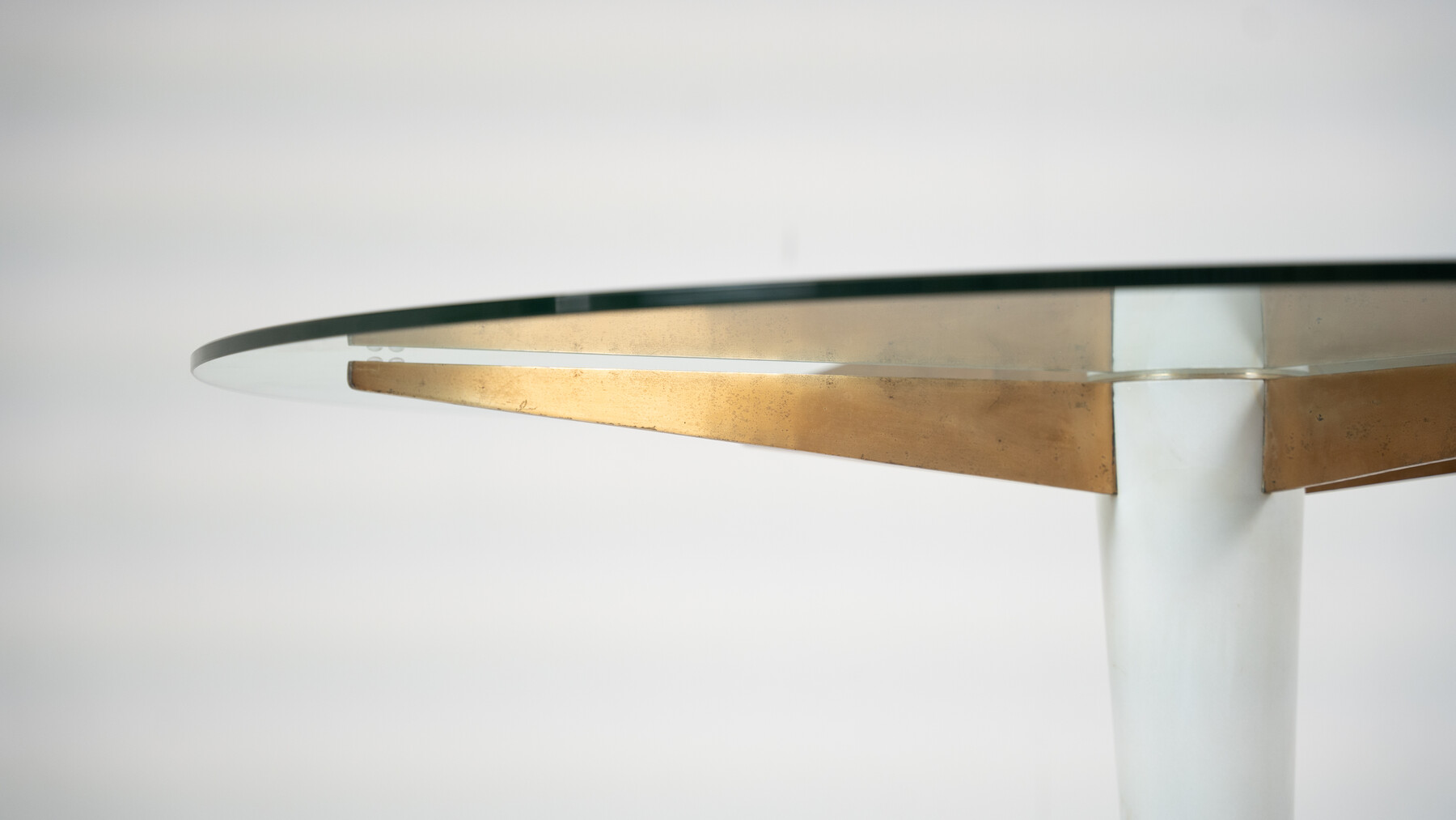 Mid-Century Modern Dining Table, Carrara Marble, Bronze and Glass, Italy, 1950s - 2 available