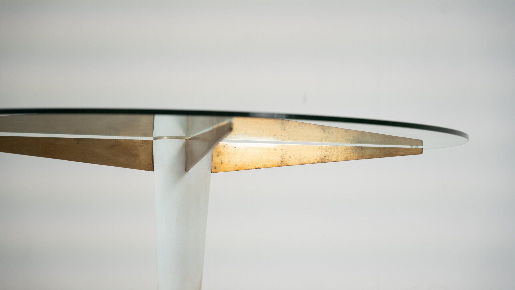 Mid-Century Modern Dining Table, Carrara Marble, Bronze and Glass, Italy, 1950s - 2 available