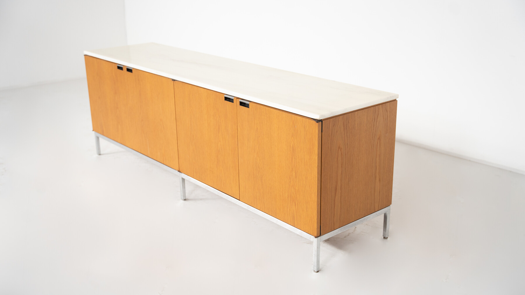 Mid-Century Modern Florence Knoll Sideboard, Marble and Wood, 1960s