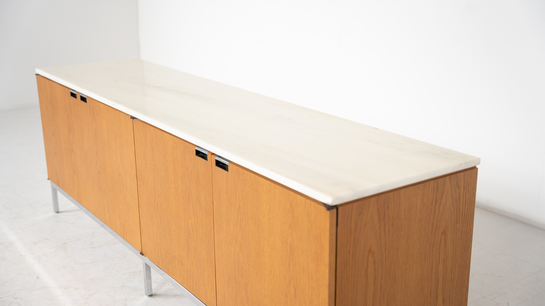 Mid-Century Modern Florence Knoll Sideboard, Marble and Wood, 1960s