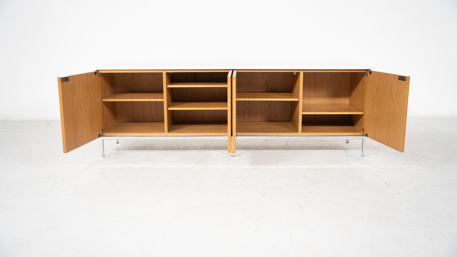 Mid-Century Modern Florence Knoll Sideboard, Marble and Wood, 1960s