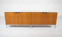 Mid-Century Modern Florence Knoll Sideboard, Marble and Wood, 1960s