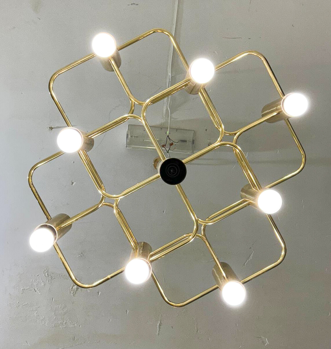 Mid-Century Modern Gilded Brass Chandelier by Gaetano Sciolari for Boulanger, Italy, 1970, 2 available