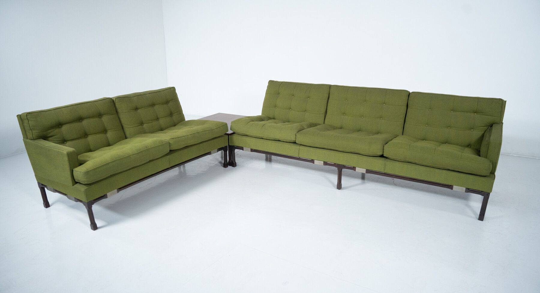 Mid-Century Modern Green Modular Sofa, Italy, 1970s - Orignal Upholstery