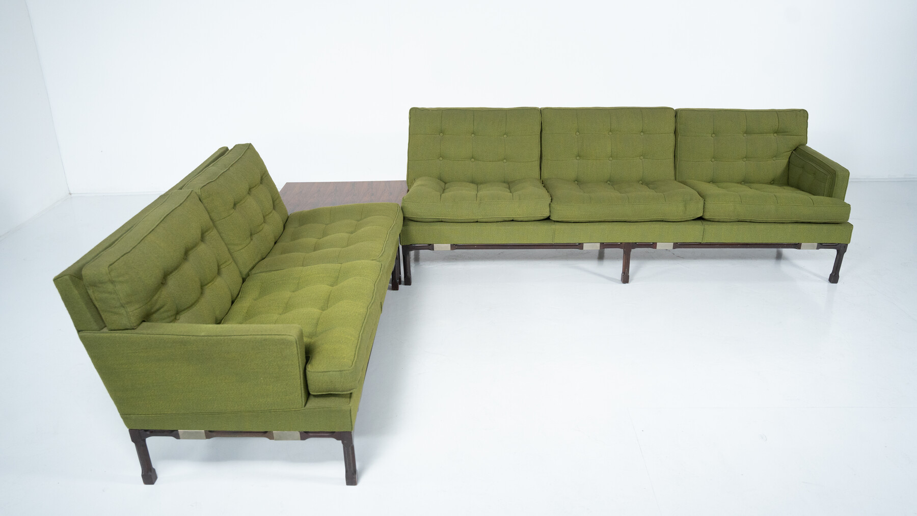 Mid-Century Modern Green Modular Sofa, Italy, 1970s - Orignal Upholstery