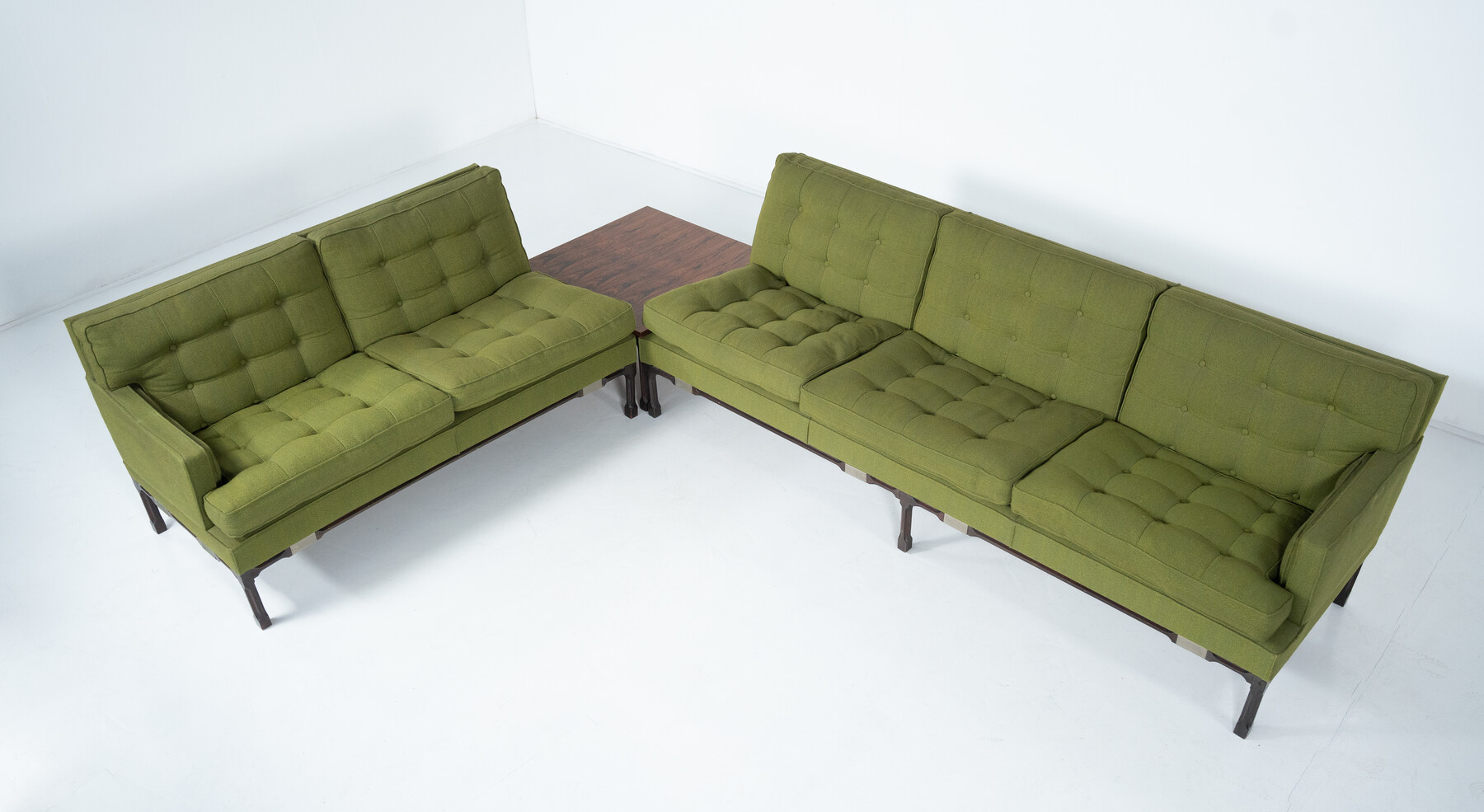 Mid-Century Modern Green Modular Sofa, Italy, 1970s - Orignal Upholstery