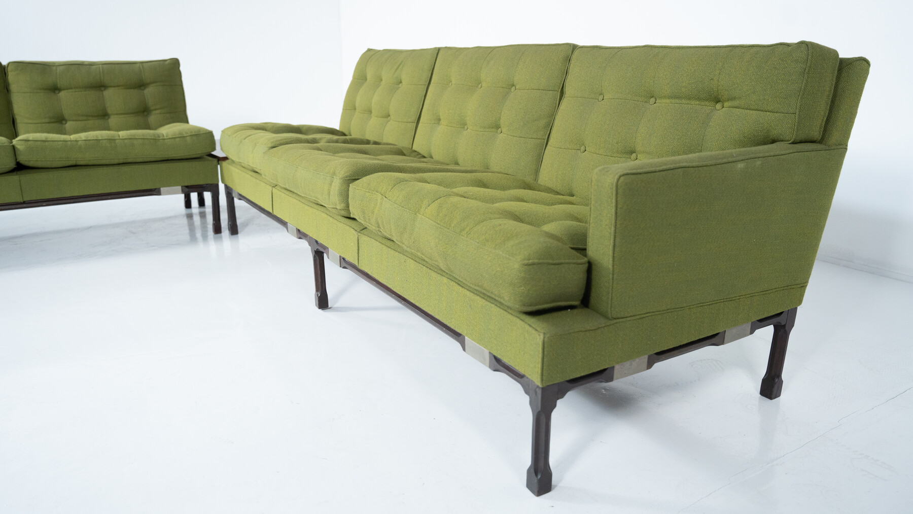 Mid-Century Modern Green Modular Sofa, Italy, 1970s - Orignal Upholstery