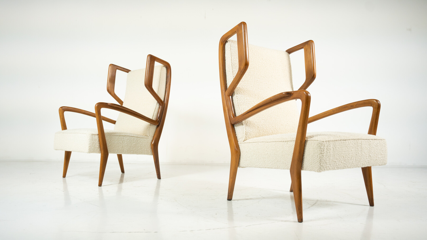 Mid-Century Modern Highback Amrchairs by Orlando Orlandi, Italy, 1950s