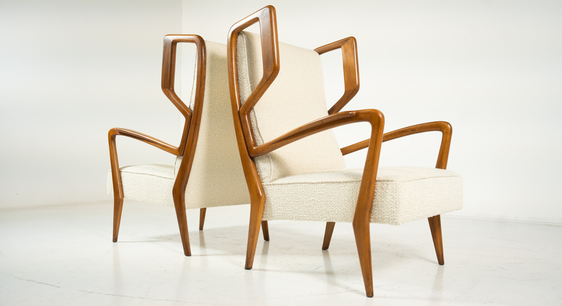 Mid-Century Modern Highback Amrchairs by Orlando Orlandi, Italy, 1950s