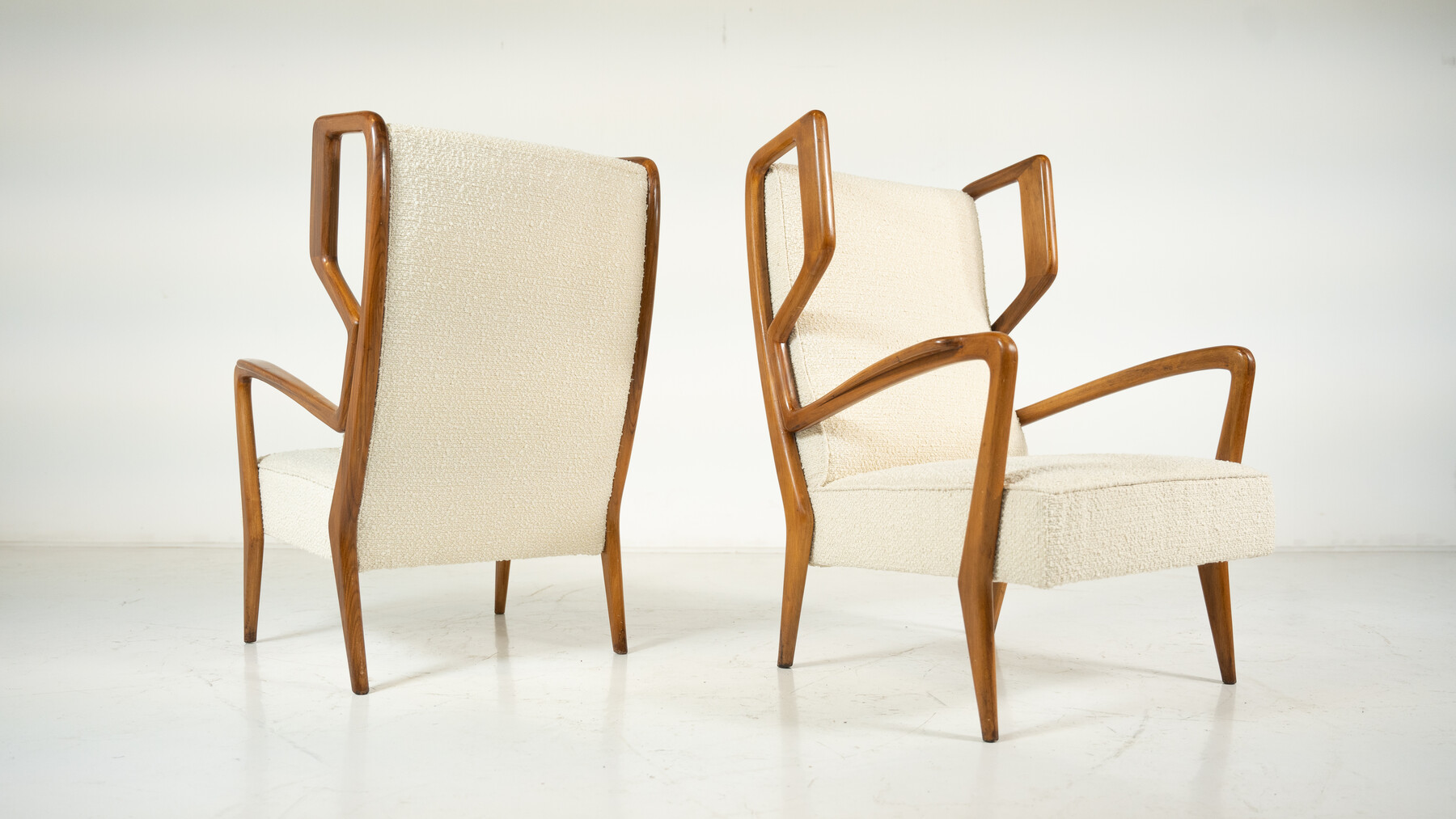 Mid-Century Modern Highback Amrchairs by Orlando Orlandi, Italy, 1950s