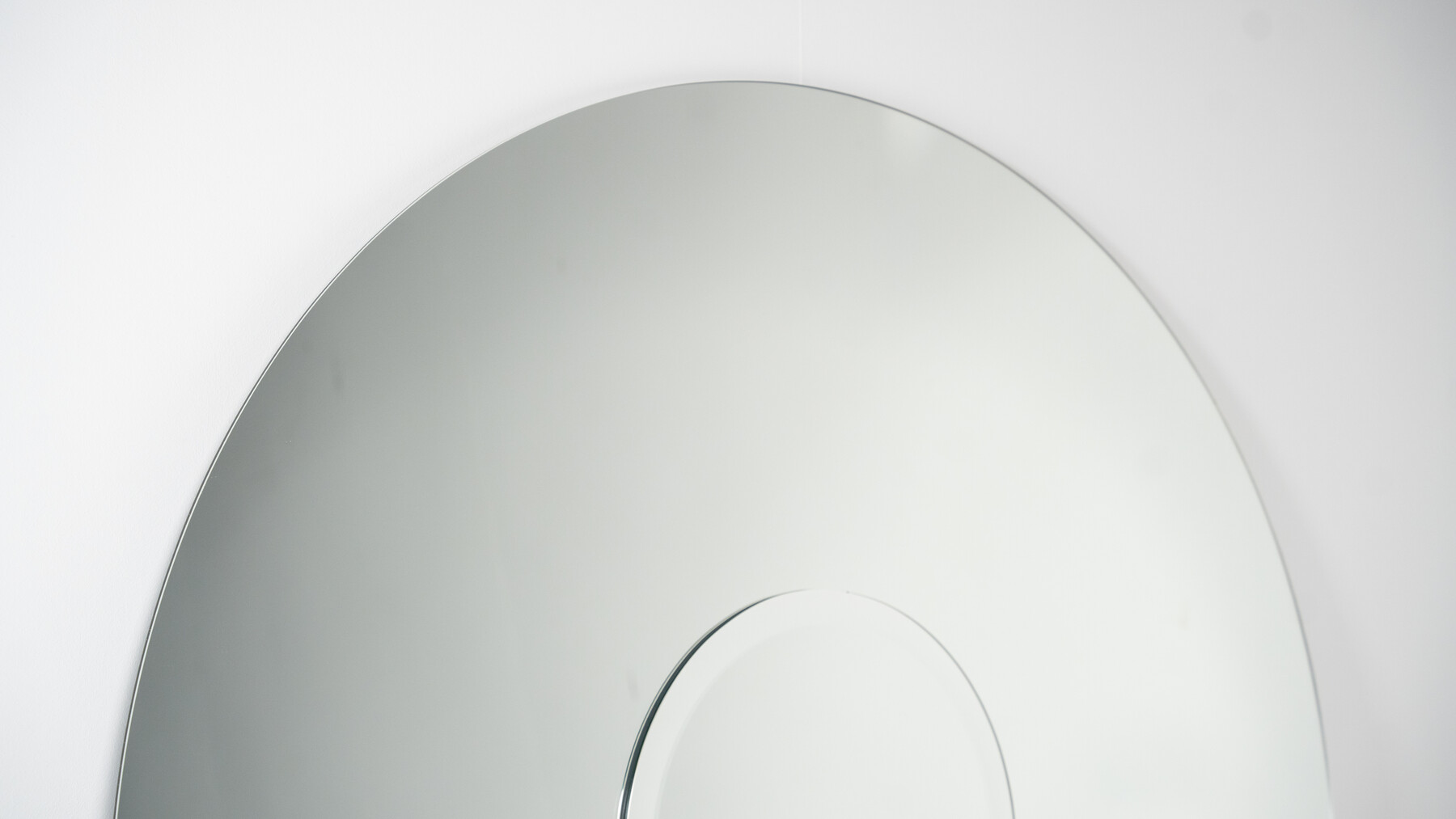 Mid-Century Modern Large Round Mirror, Italy 