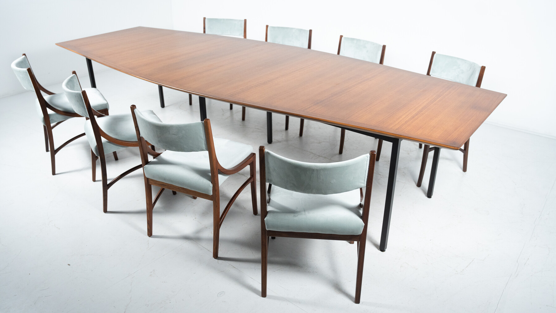 Mid-Century Modern Large Wooden Dining Table for Knoll 