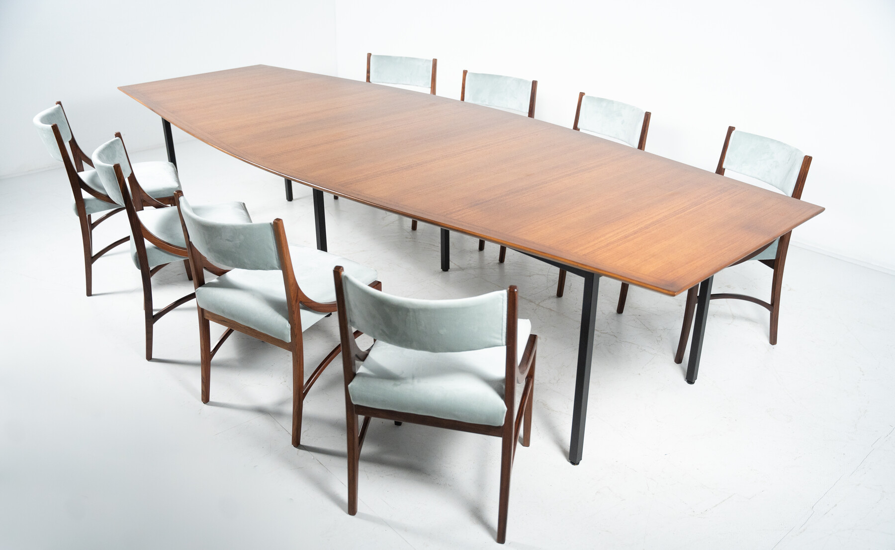 Mid-Century Modern Large Wooden Dining Table for Knoll 