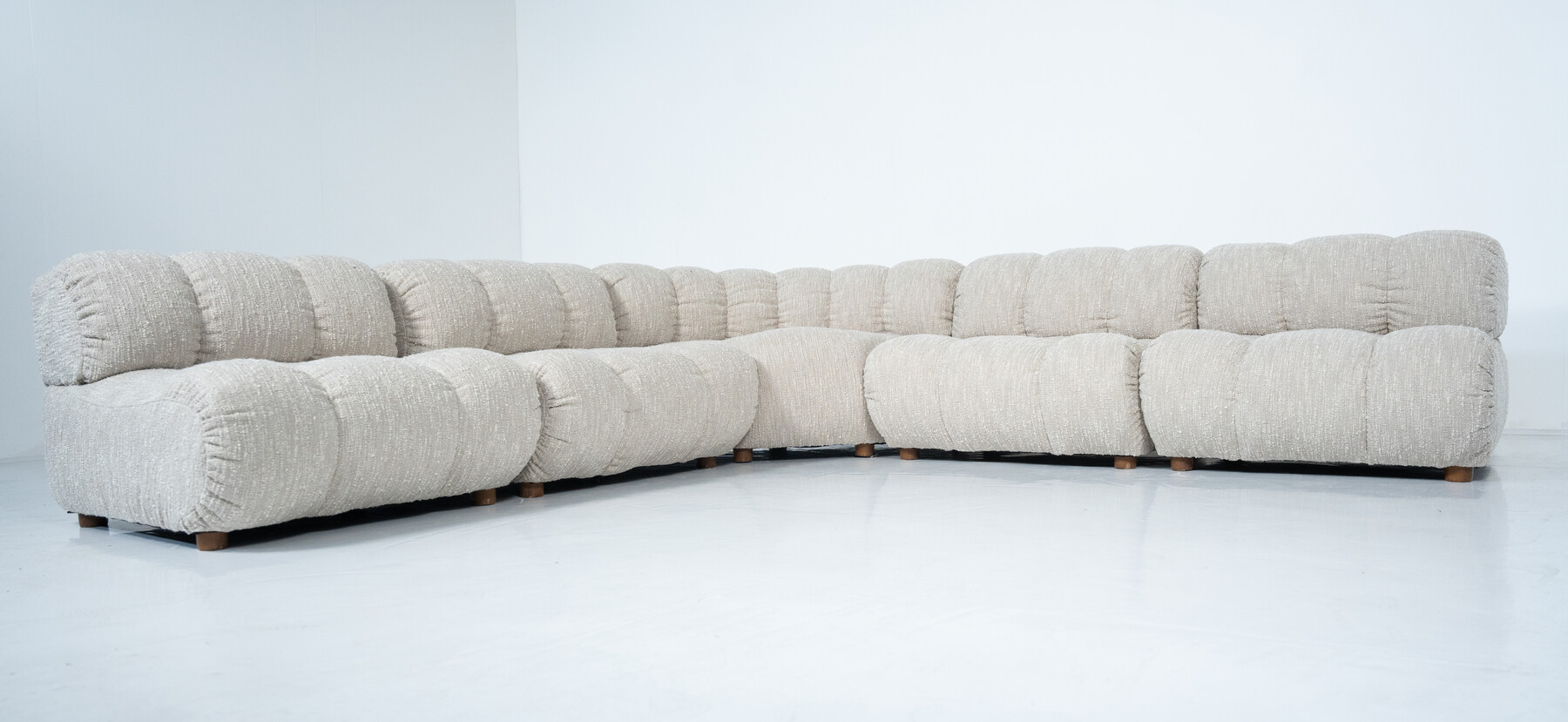 Mid-Century Modern Murano Sectional Sofa by Guiseppe Murani, Italy, 1970s - New Upholstery